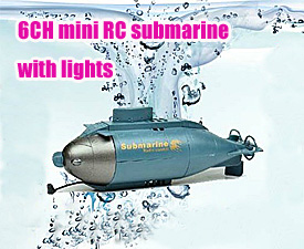 GPTOYS  6CH mini RC submarine with lights