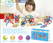 GPTOYS 96pcs DIY 3D Multicolour Magnetic Blocks Construction Building Kids Toy Puzzle
